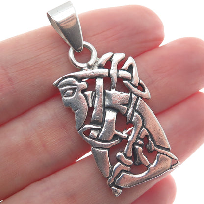 925 Sterling Silver Vintage Celtic Kells Oxidized Pendant