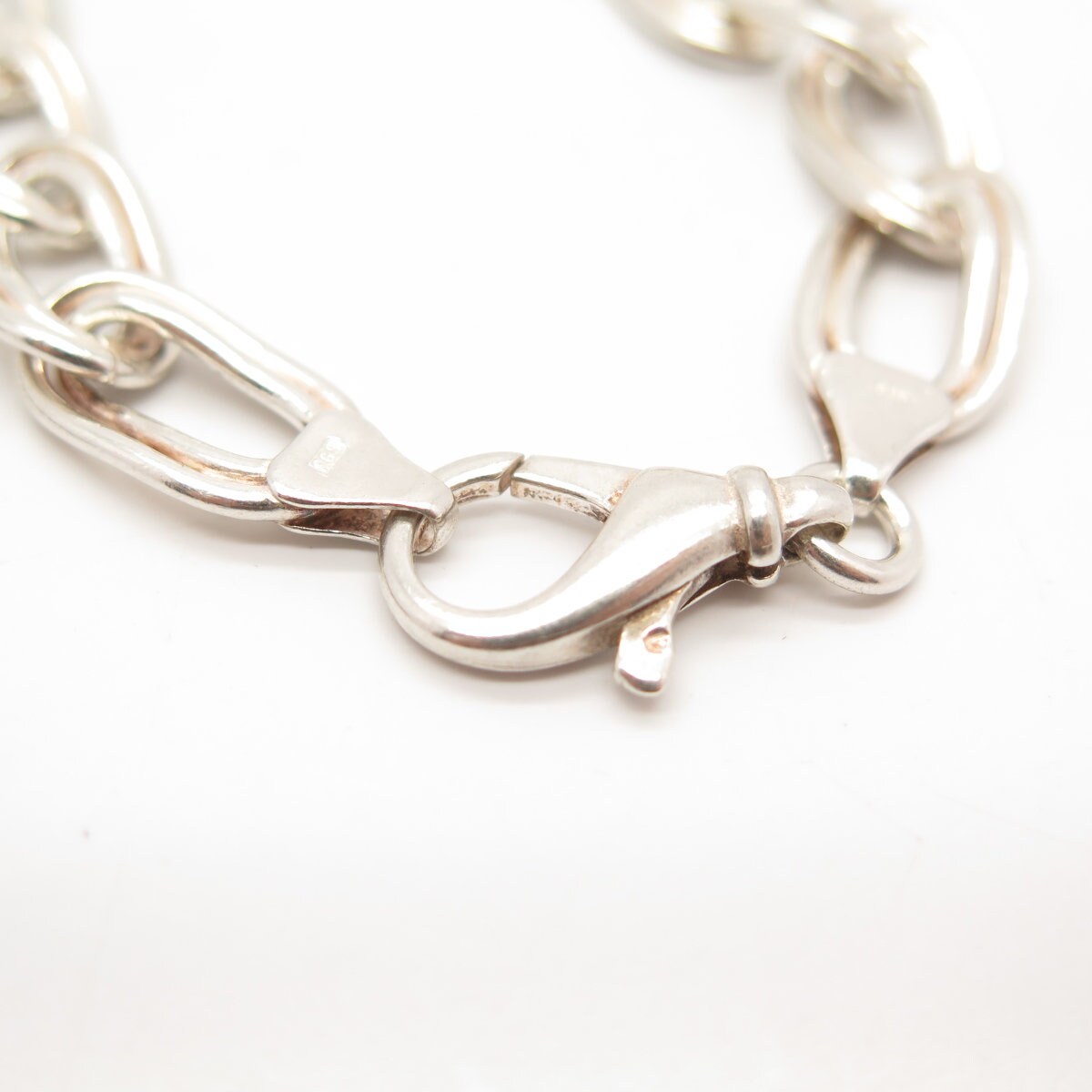 925 Sterling Silver Vintage Double Oval Link Bracelet 6.75"