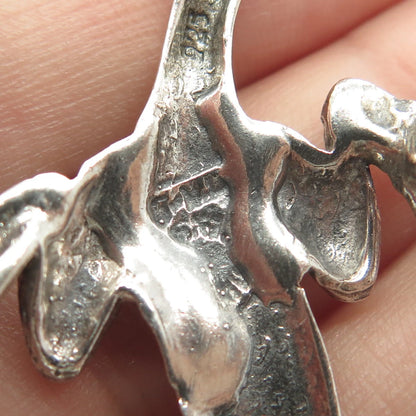 925 Sterling Silver Vintage Handmade Lizard Pin Brooch