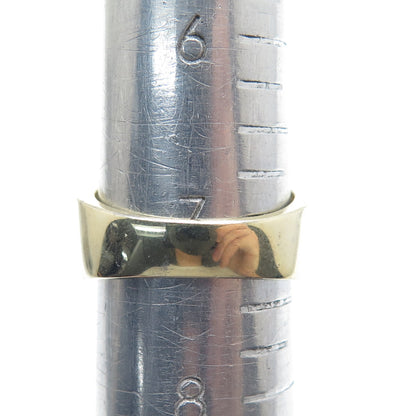 925 Sterling Silver Gold Plated Round-Cut Shaped C Z Signet Ring Size 7.25