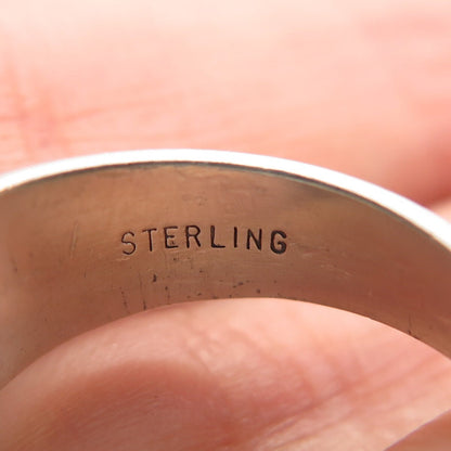 925 Sterling Silver Vintage Cellini Beaded Bar Adjustable Ring Size 6.25