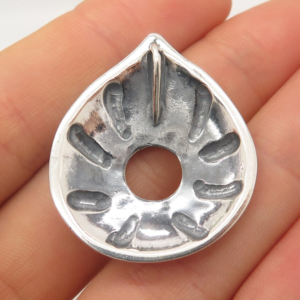 925 Sterling Silver Vintage Modernist Slide Pendant