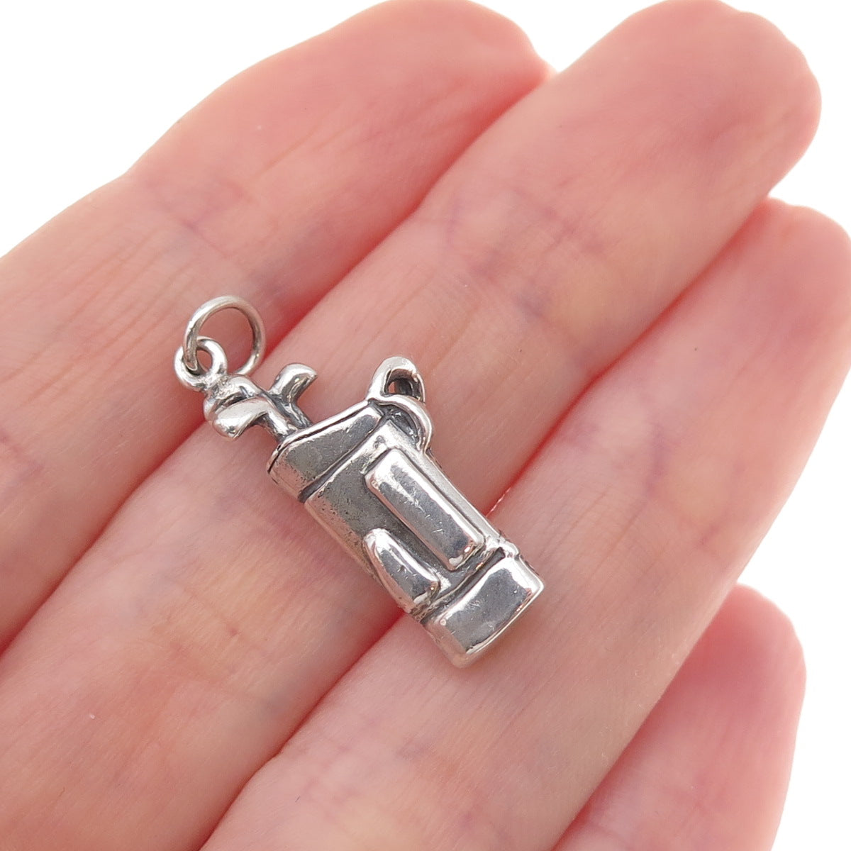 Shube 925 Sterling Silver Vintage Golf Club Oxidized Charm Pendant