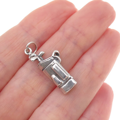 Shube 925 Sterling Silver Vintage Golf Club Oxidized Charm Pendant