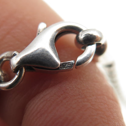 925 Sterling Silver Vintage Round Box Chain Necklace 18"