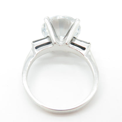 LAUREN G. ADAMS 925 Sterling Silver Vintage C Z Engagement Ring Size 8