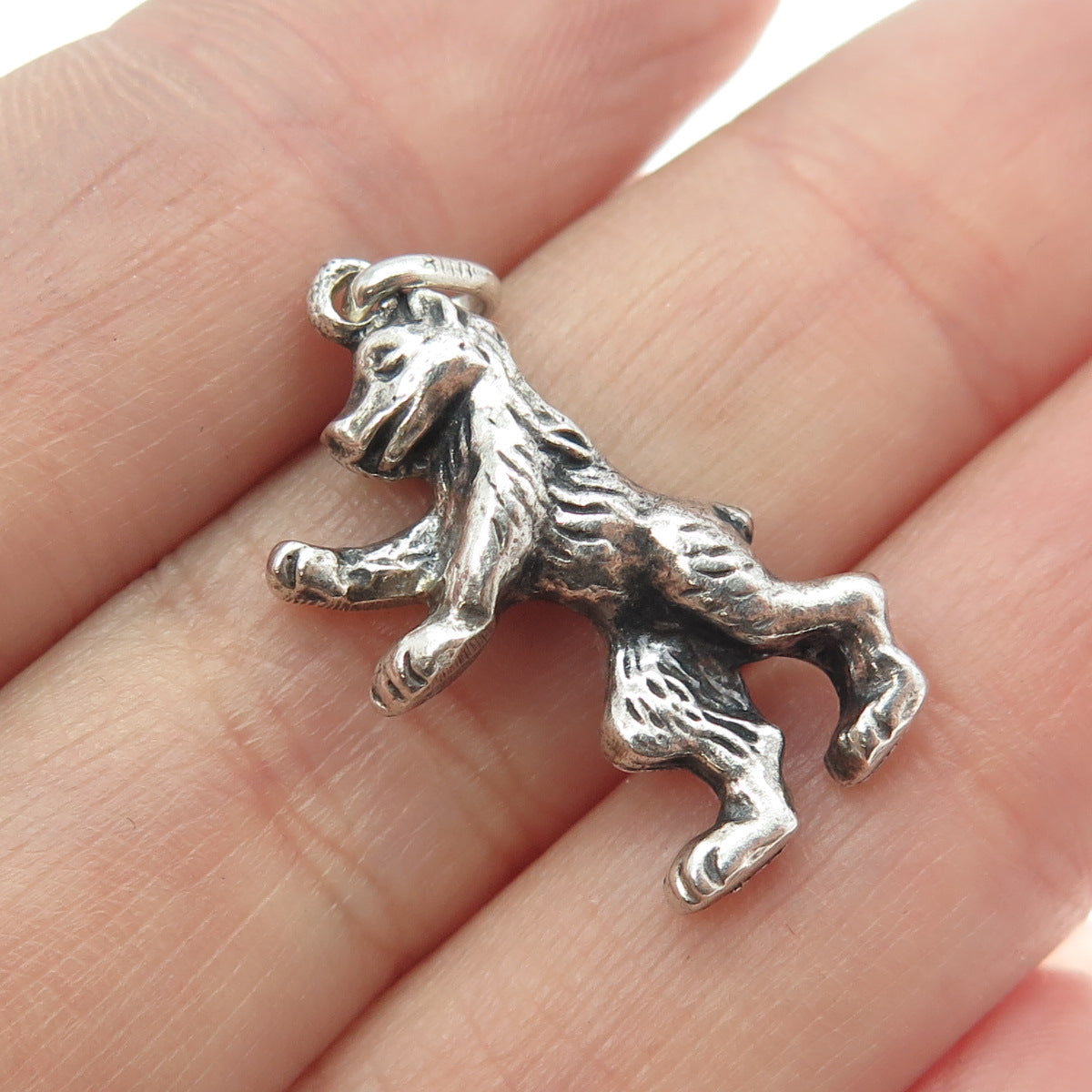 800 Silver Antique Art Deco Royal Bear Charm Pendant