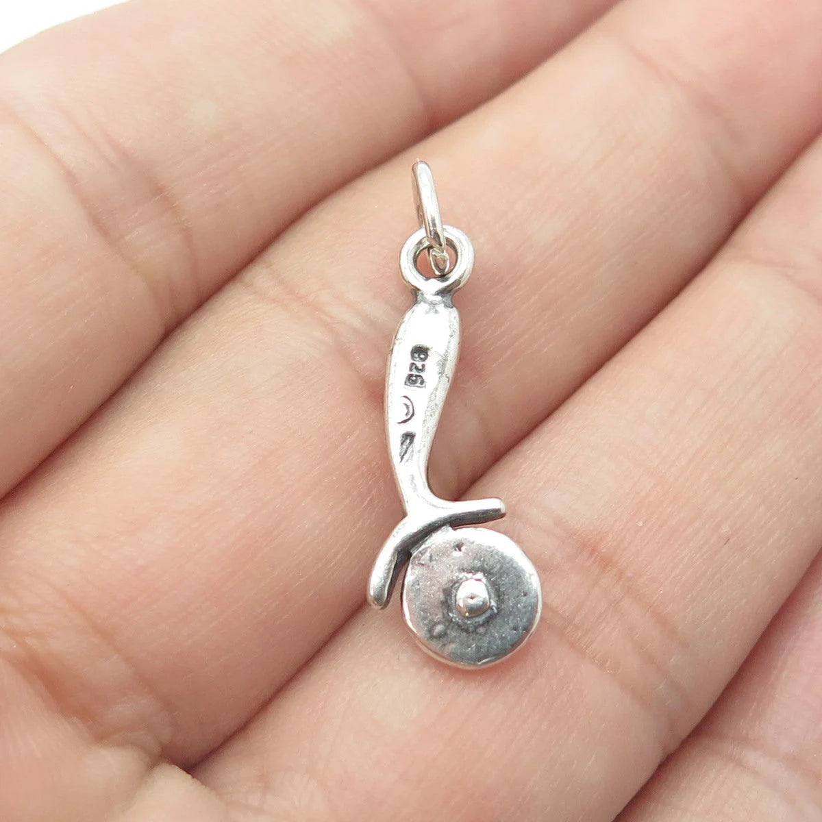 925 Sterling Silver Old Stock Pizza Knife Charm Pendant