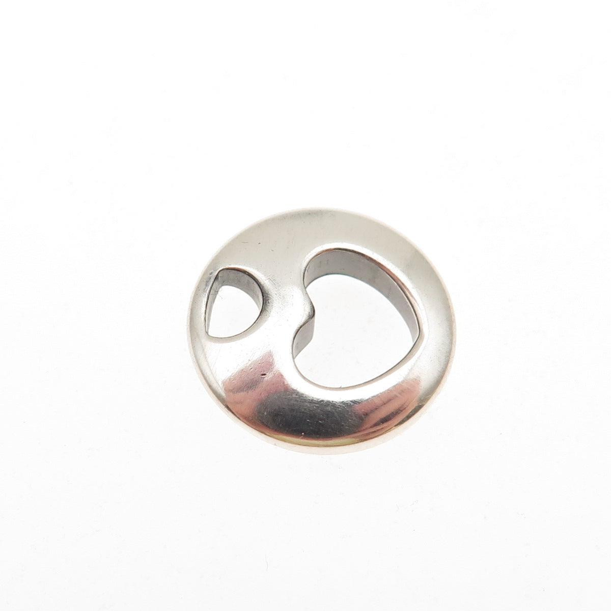 Tiffany & Co. 925 Sterling Silver Vintage 1999 Heart Disc Mini Charm Pendant