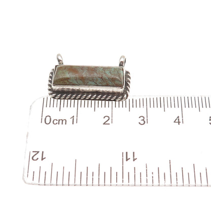 Augustine Largo Navajo Old Pawn Sterling Silver Vintage Turquoise Slide Pendant