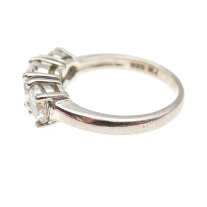 RJ Graziano 925 Sterling Silver Round-Cut C Z Engagement Ring Size 6.75