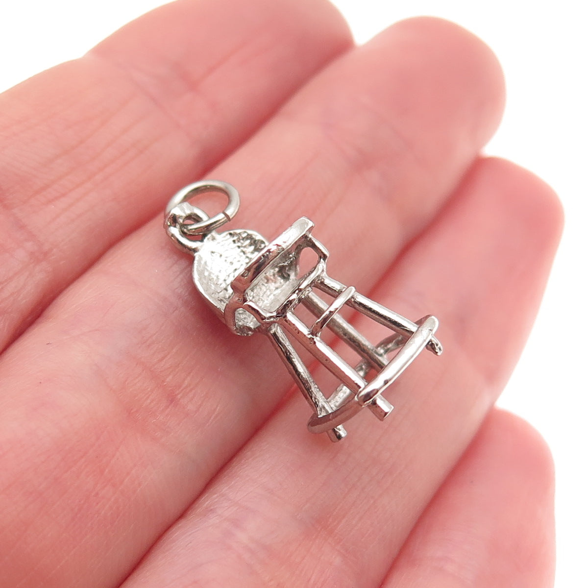 925 Sterling Silver Vintage Baby High Chair 3D Mini Charm Pendant