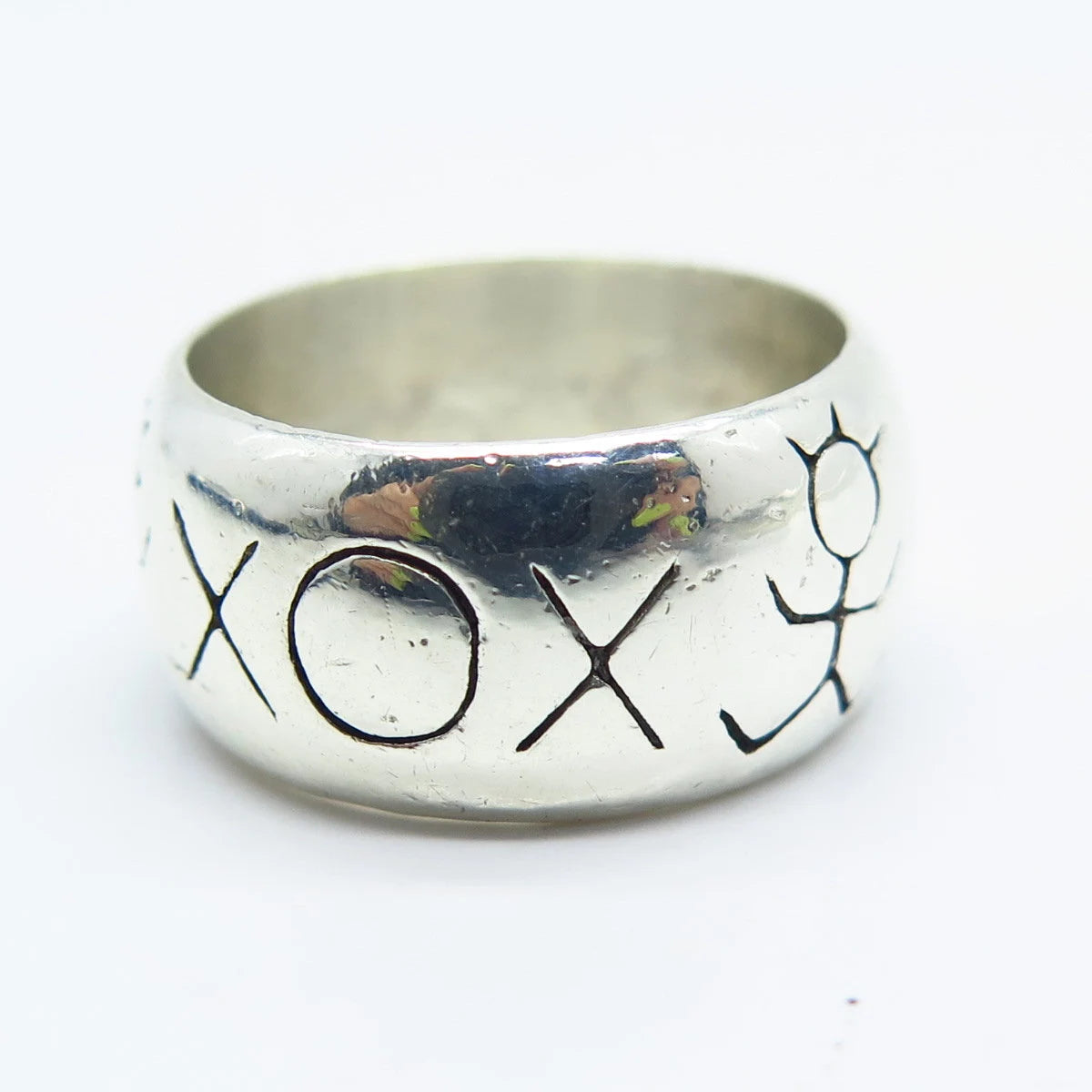 925 Sterling Silver Vintage Etched Band Ring Size 6.5