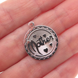 Spencer Co. 925 Sterling Silver Vintage Mother Tag Charm Pendant
