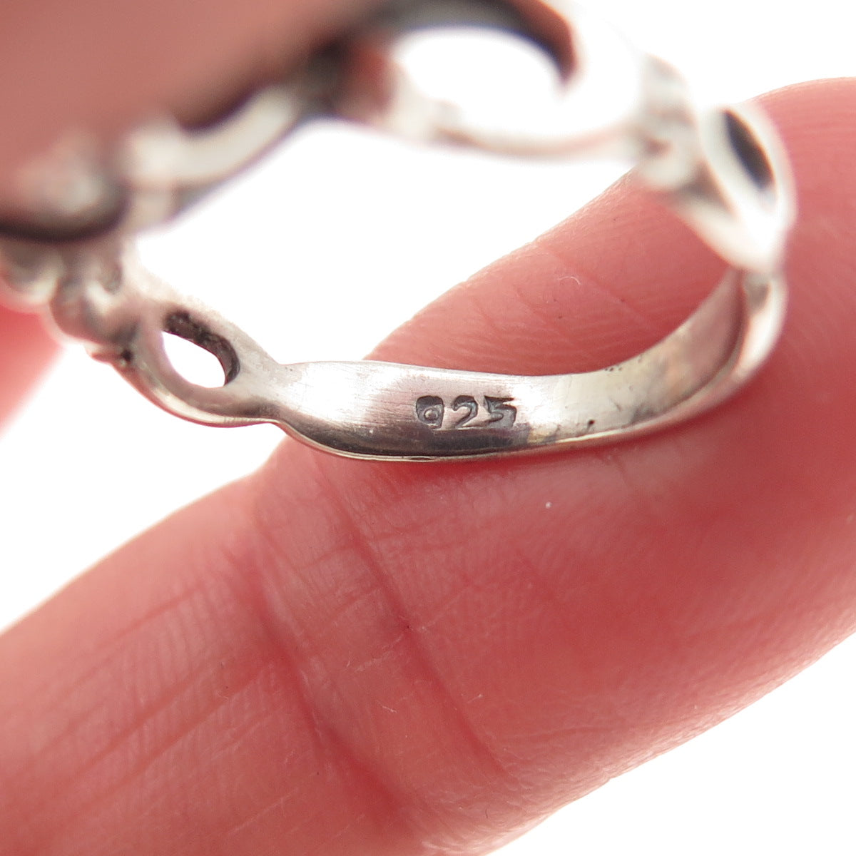 925 Sterling Silver Vintage Real Bisbee Turquoise Modernist Ring Size 5.75