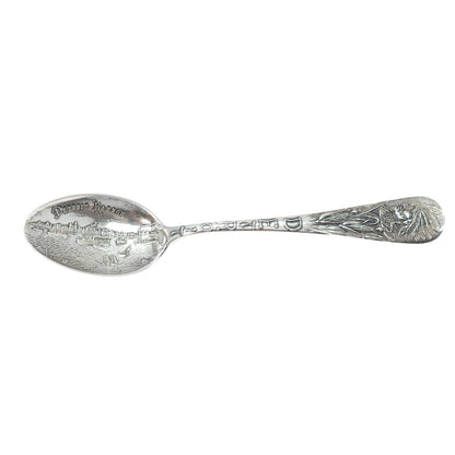 MECHANICS Sterling Silver Antique Art Deco Detroit States & Cities Coffee Spoon
