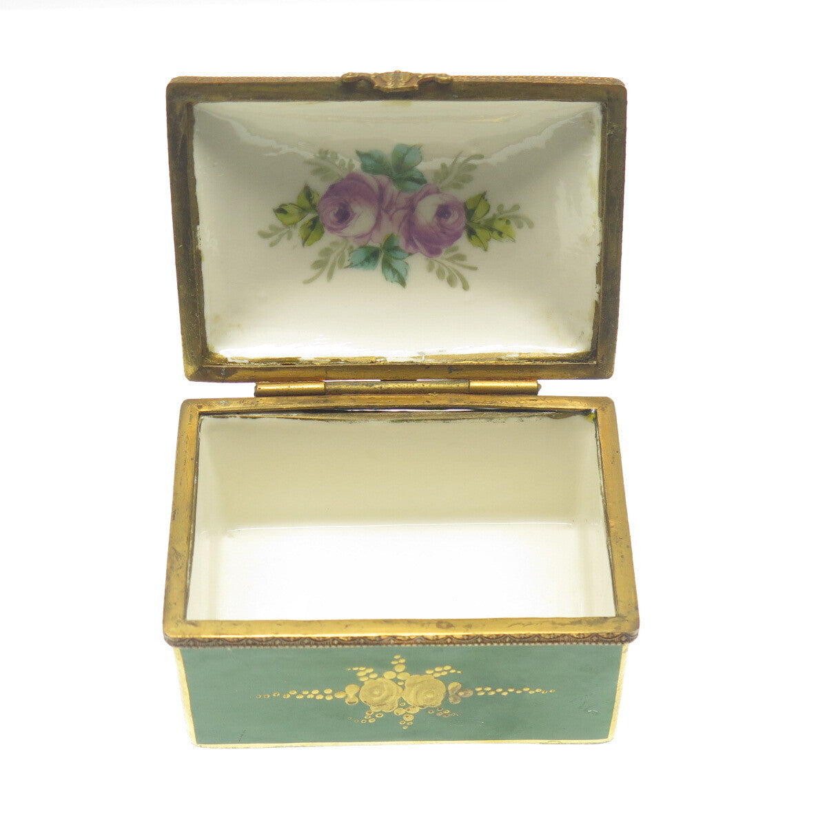 SEVRES A. MAX Antique Late XIX France Hand-Painted Porcelain Couple Trinket Box