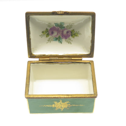 SEVRES A. MAX Antique Late XIX France Hand-Painted Porcelain Couple Trinket Box
