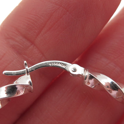 925 Sterling Silver Twisted Hoop Earrings