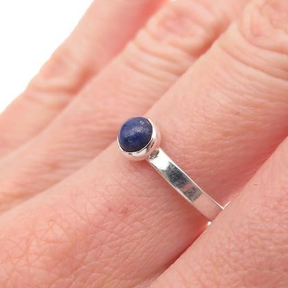 925 Sterling Silver Vintage Real Lapis Ring Size 8