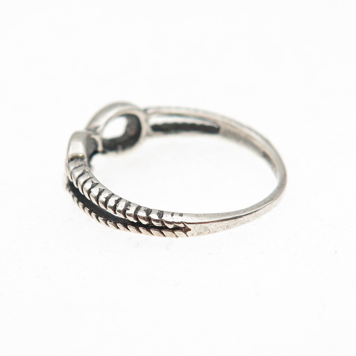 925 Sterling Silver Vintage Infinity Oxidized Ring Size 6.75