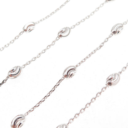 925 Sterling Silver Italy Beads By The Yard Cable Chain Necklace 24"