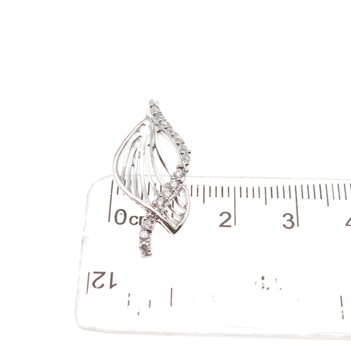 925 Sterling Silver Round-Cut C Z Floral Slide Charm Pendant