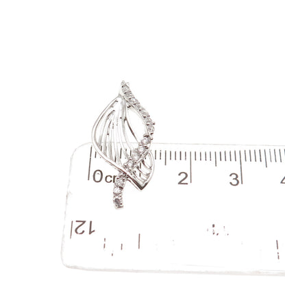 925 Sterling Silver Round-Cut C Z Floral Slide Charm Pendant