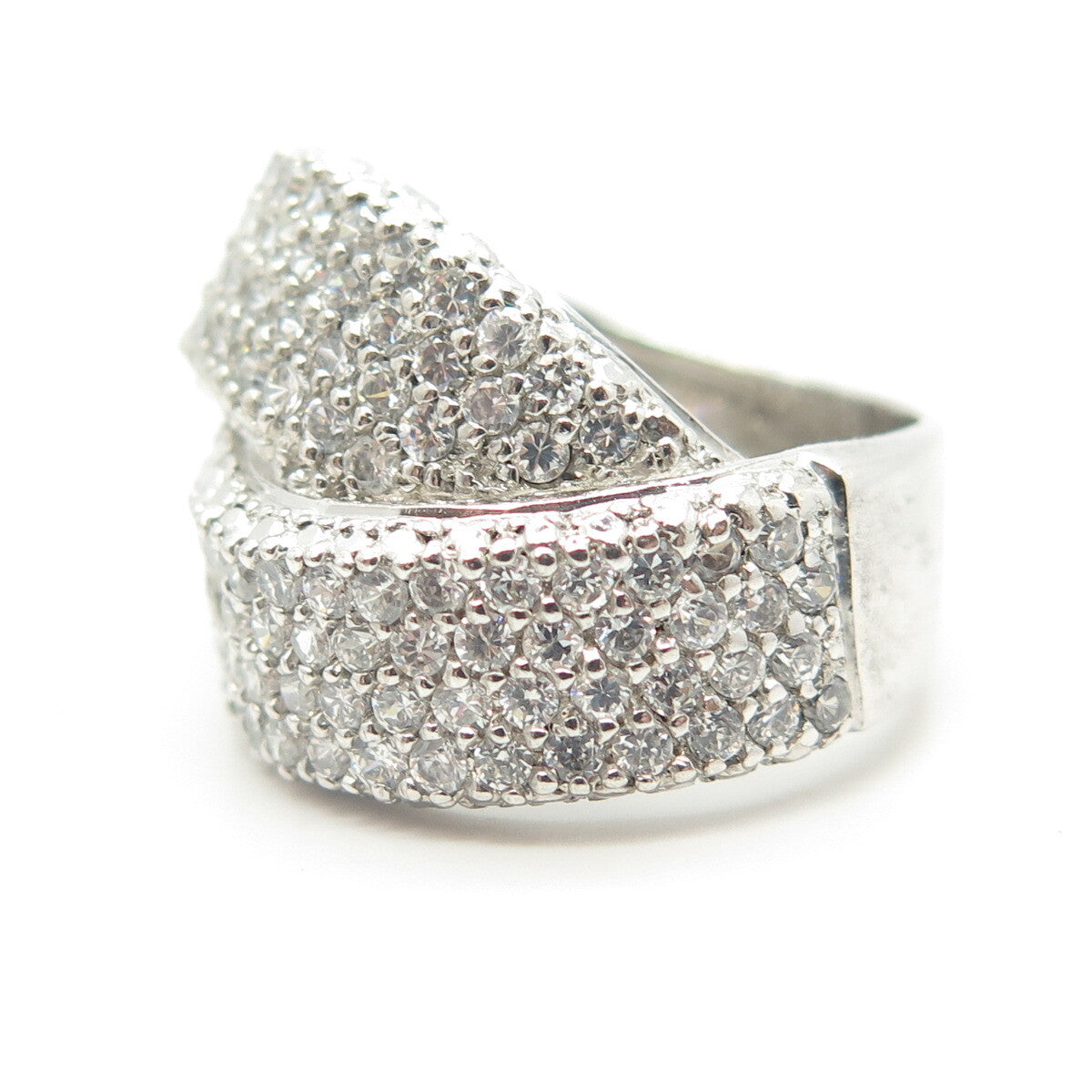 925 Sterling Silver Chapal Zenray Pave C Z Ring Size 6.25