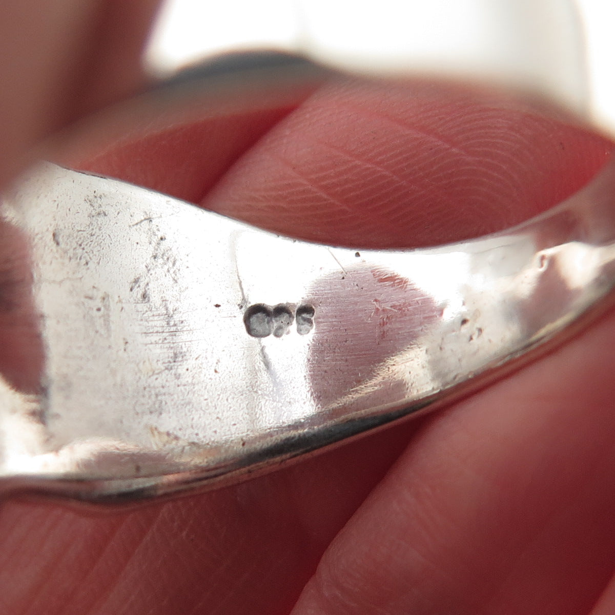925 Sterling Silver Vintage Cross Oxidized Ring Size 13.75