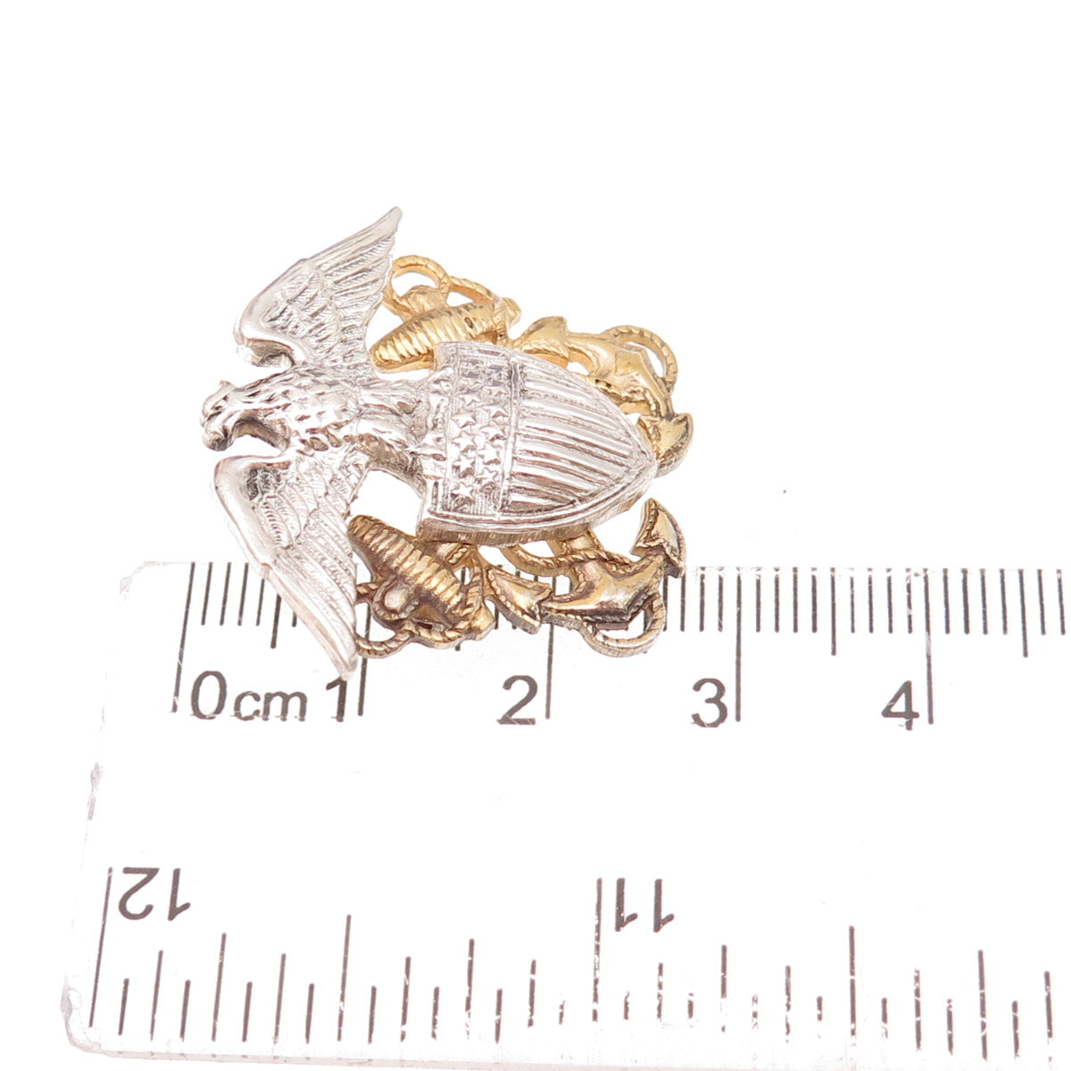 925 Sterling Silver 2-Tone Antique WWII US Navy Pin Brooch