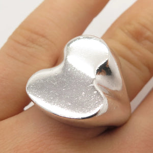 925 Sterling Silver Vintage Modernist Signet Ring Size 7.25