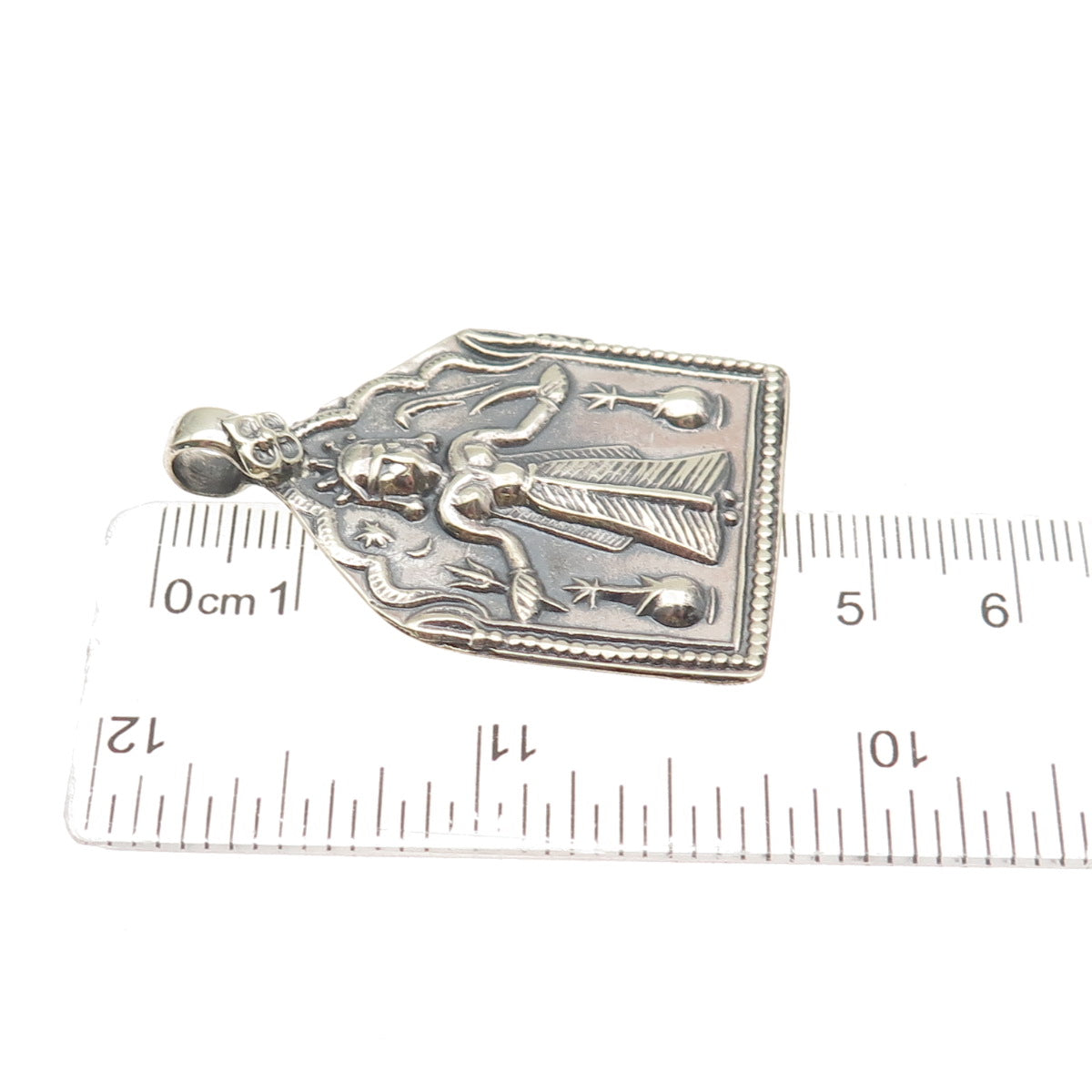 800 Silver Vintage Kali Hindu Goddess Oxidized Pendant