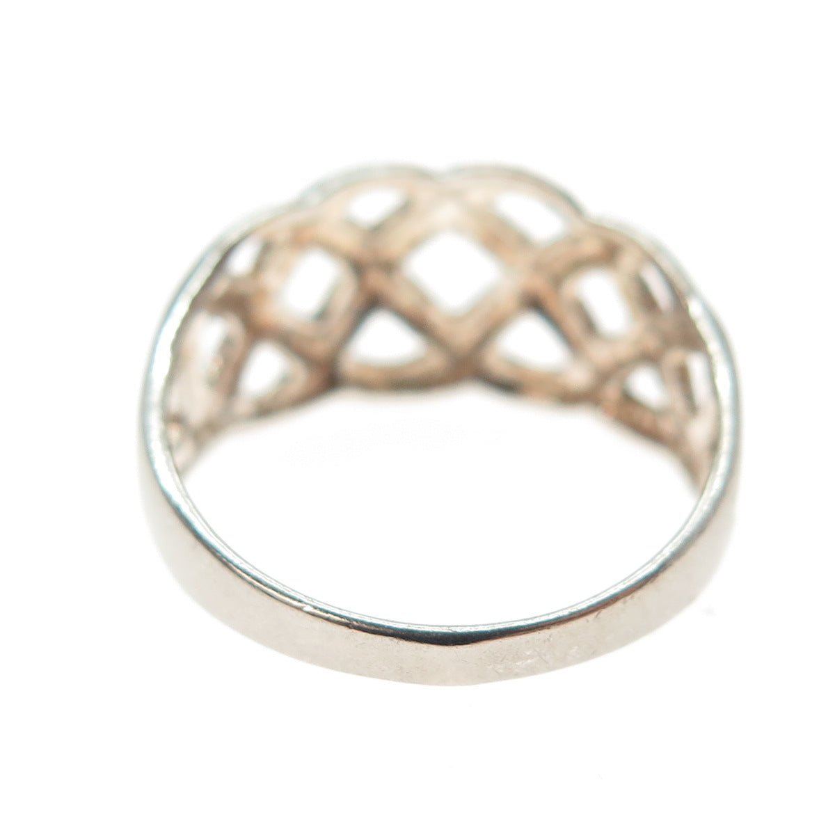 925 Sterling Silver Vintage Celtic Woven Oxidized Ring Size 8.25