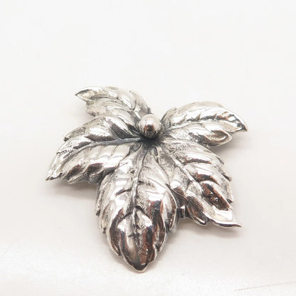 925 Sterling Silver Vintage BEAU Maple Leaf Pin Brooch