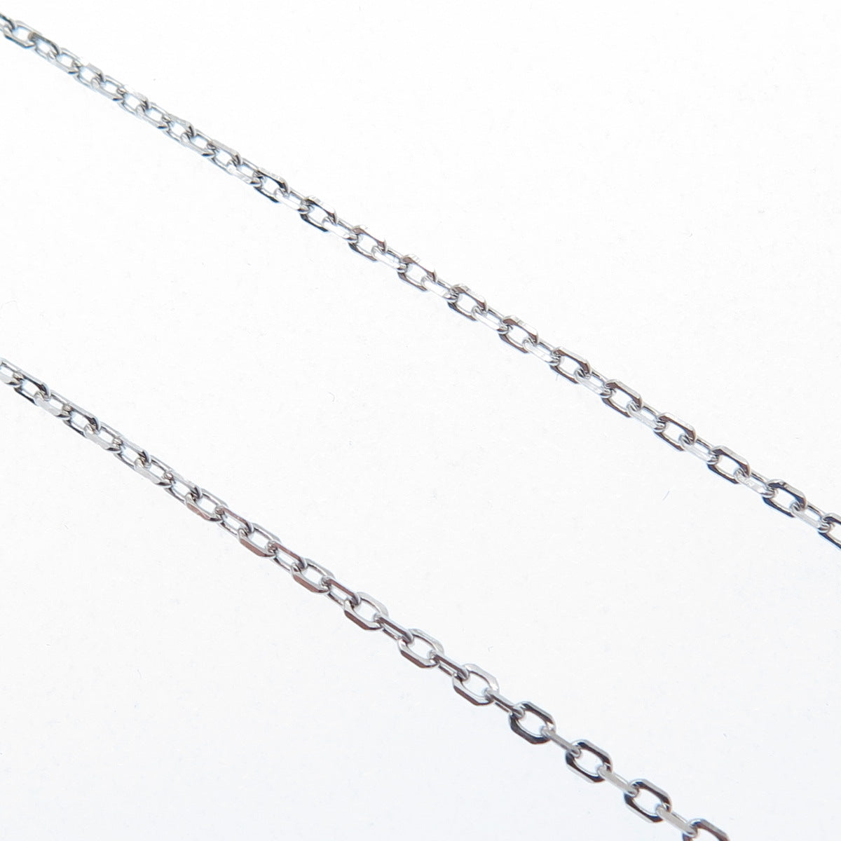 DSMK 925 Sterling Silver White & Pink C Z Teardrop Cable Chain Necklace 16-18"