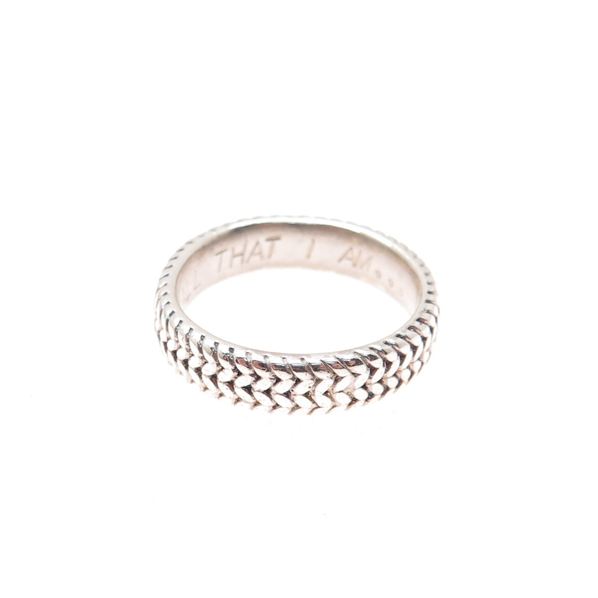 925 Sterling Silver Vintage Wheat Link Band Ring Size 6