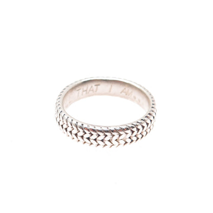 925 Sterling Silver Vintage Wheat Link Band Ring Size 6