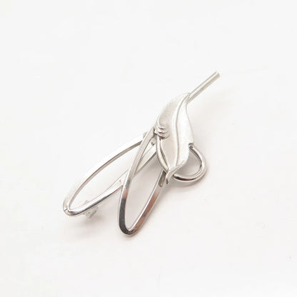 925 Sterling Silver Vintage ROMA Leaf Pin Brooch