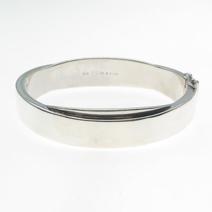 MONTBLANC 925 Sterling Silver Vintage Crisscross Bangle Bracelet 7"