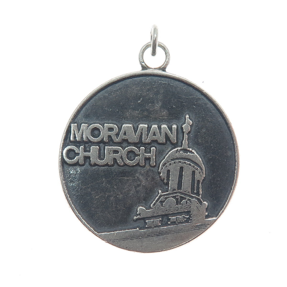 925 Sterling Silver Vintage Moravian Church Charm Pendant