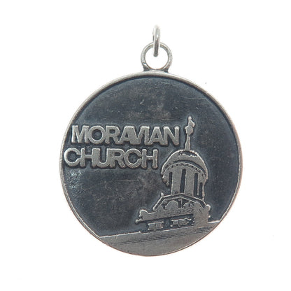 925 Sterling Silver Vintage Moravian Church Charm Pendant