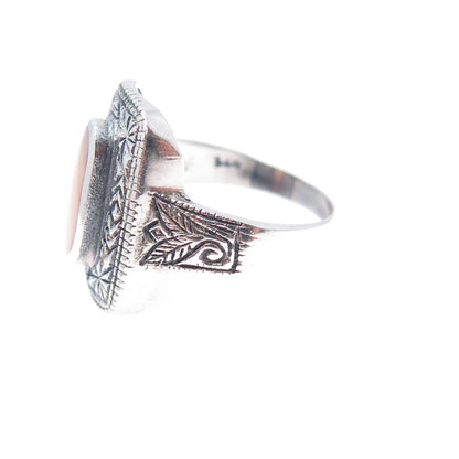 JACKSON HOLE 925 Sterling Silver Vintage Real MOP Oxidized Ring Size 7.25