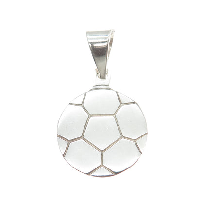 925 Sterling Silver Vintage Soccer Ball Charm Pendant