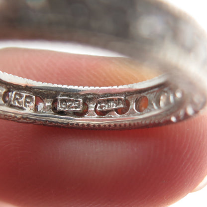 925 Sterling Silver Round-Cut Shaped C Z All Around Eternity Band Ring Size 6