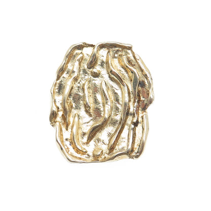 925 Sterling Silver Gold Plated Vintage Israel Modernist Pin Brooch / Pendant