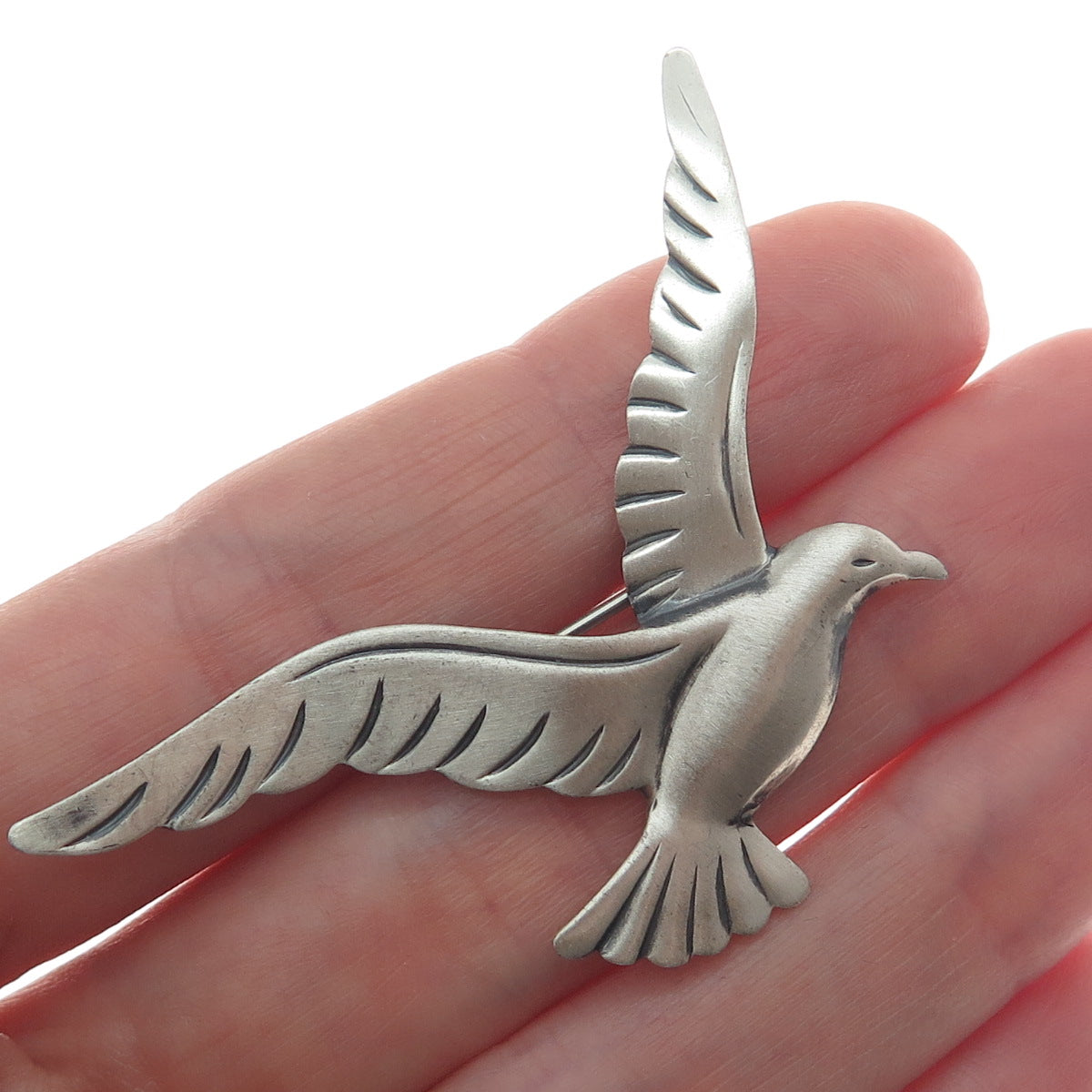 BEAU 925 Sterling Silver Vintage Seagull Bird Pin Brooch