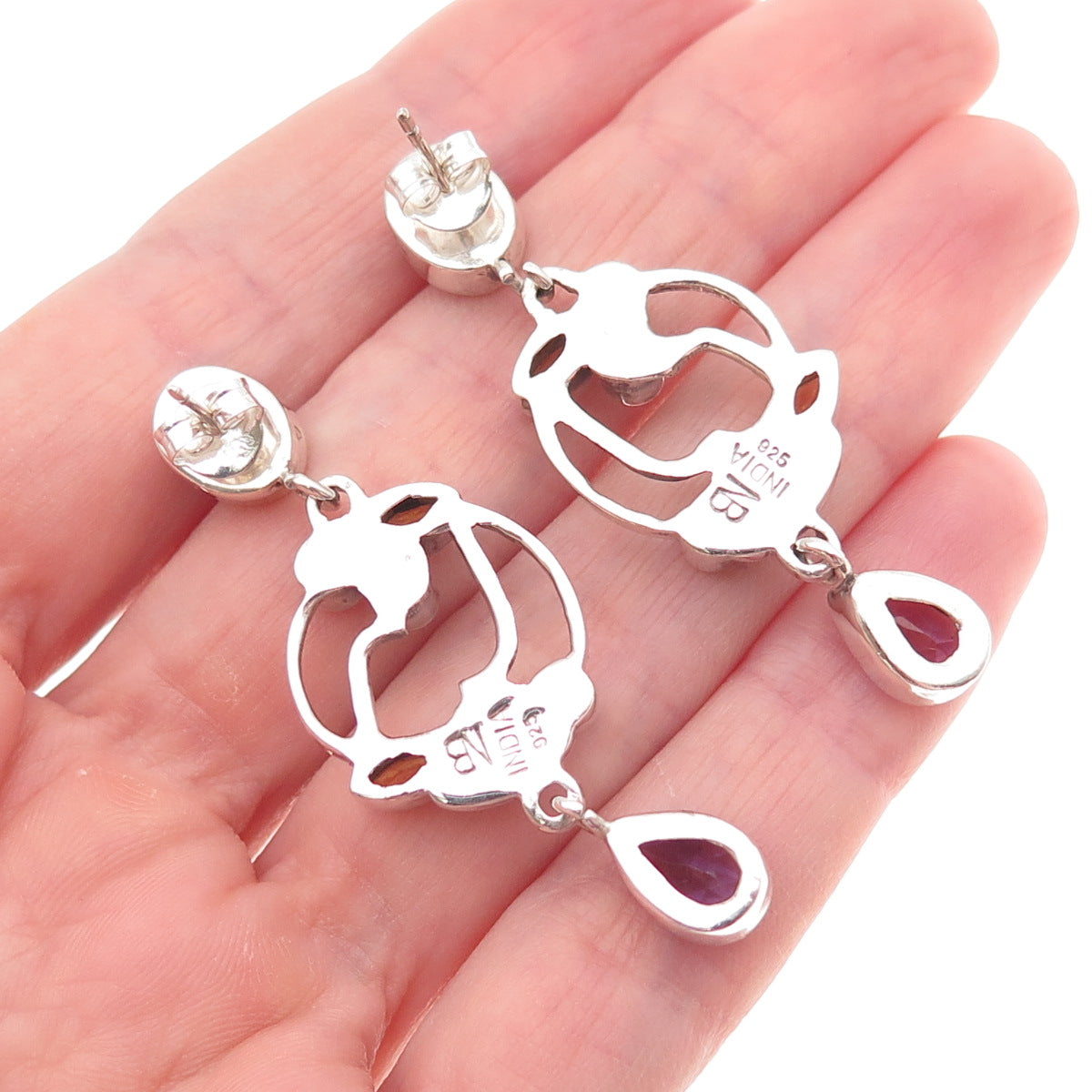 Nicky Butler 925 Sterling Vintage Labradorite Amethyst Citrine Peridot Earrings