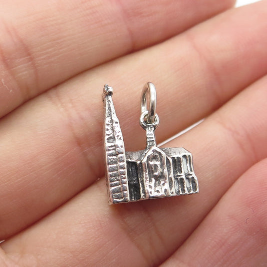 800 Silver Vintage Cologne Cathedral Charm Pendant