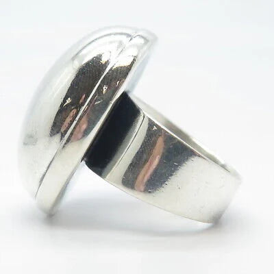 925 Sterling Silver Vintage Handmade Domed Ring Size 9